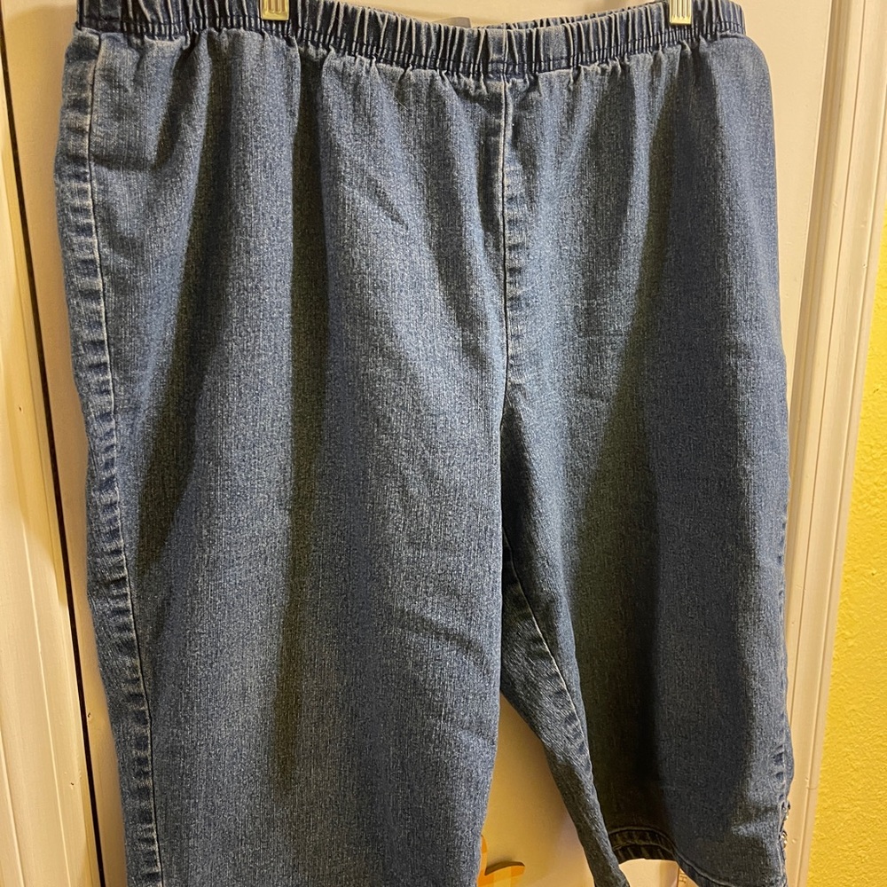 Blue Denim Elastic Waist Pants 3x Jms